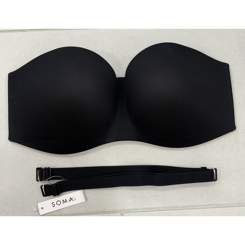 Soma Enbliss Stay Put Strapless Bra Convertible Straps Black 34DD
